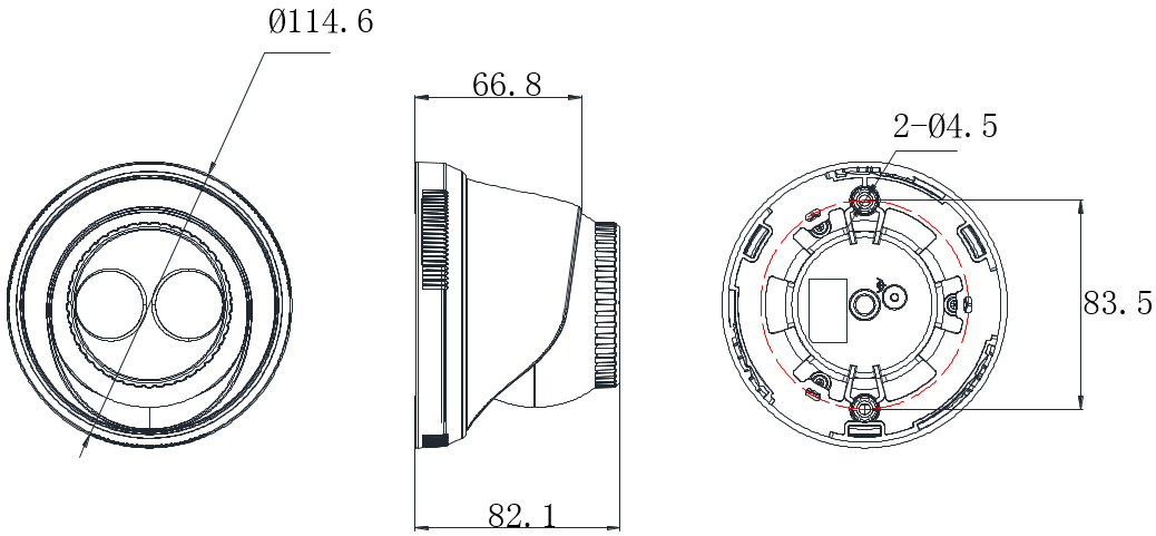 红外半球DS-2CD3325(D)-I外形尺寸